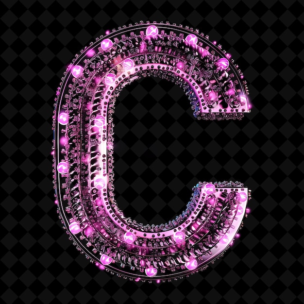 Neon alphabet and numbers png collection glowing typography design element for modern graphic art