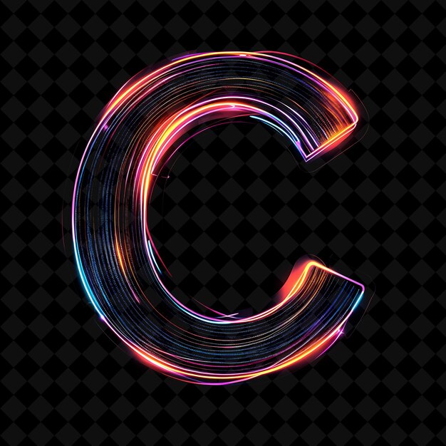 PSD neon alphabet and numbers png collection glowing typography design element for modern graphic art