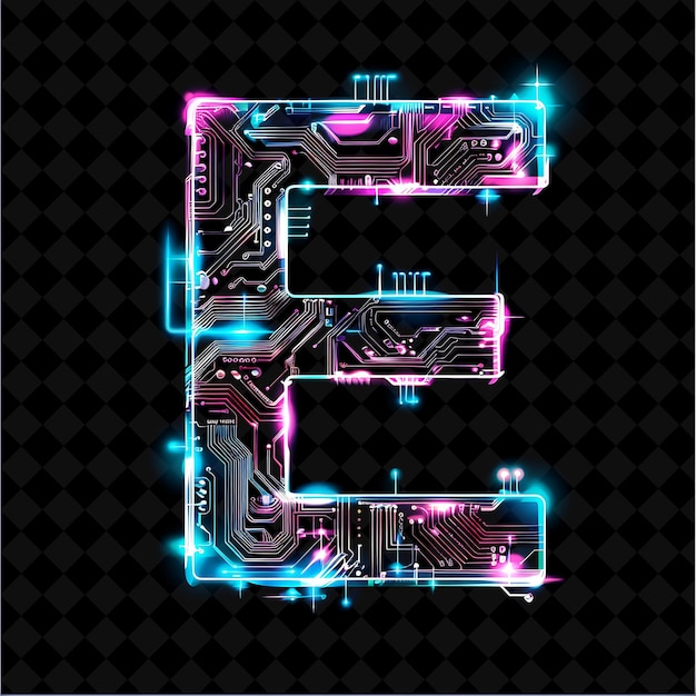 PSD neon alphabet and numbers png collection glowing typography design element for modern graphic art