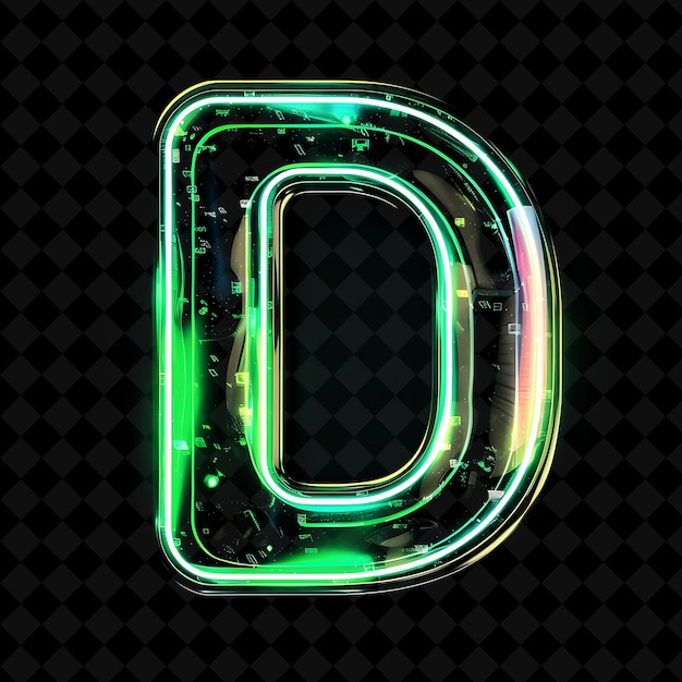 PSD neon alphabet and numbers png collection glowing typography design element for modern graphic art