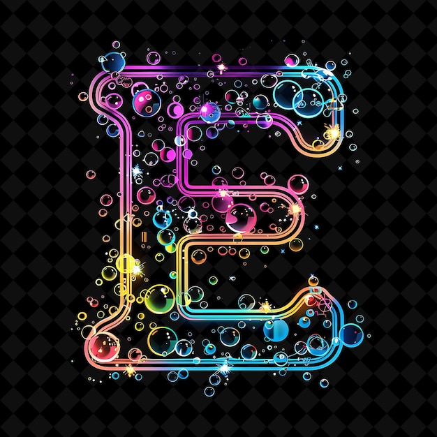 PSD neon alphabet and numbers png collection glowing typography design element for modern graphic art