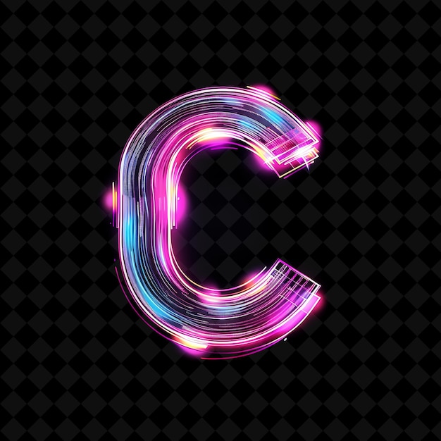 PSD neon alphabet and numbers png collection glowing typography elemento di progettazione per l'arte grafica moderna