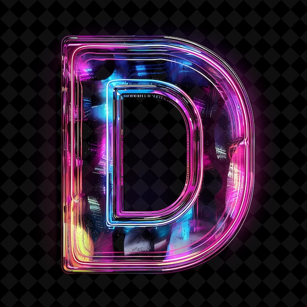 PSD neon alphabet and numbers png collection glowing typography design element for modern graphic art