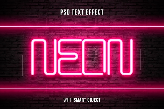 PSD neon bewerkbaar teksteffect