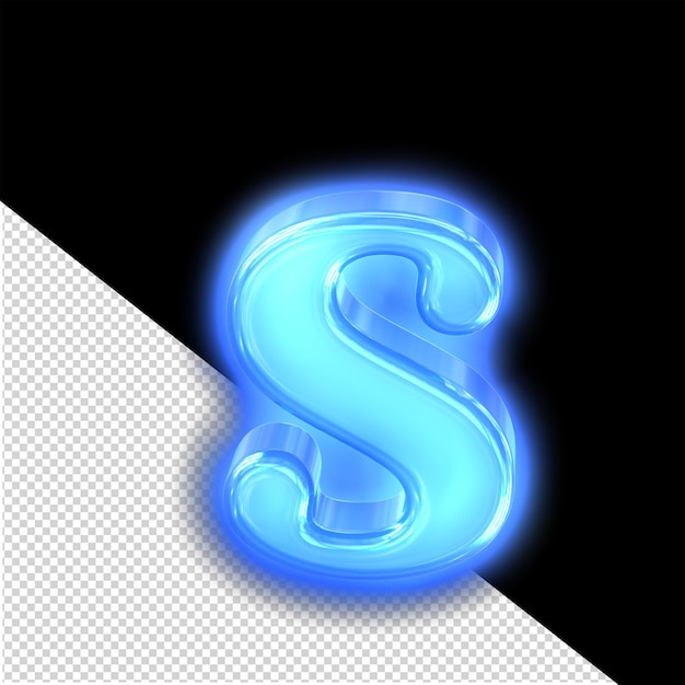 The neon blue symbol letter s