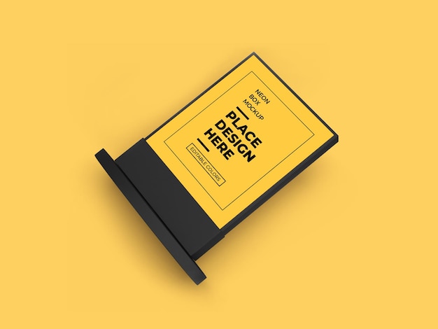 Neon box mockup design isolato