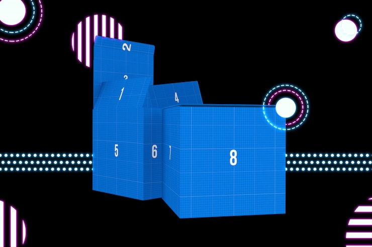 PSD neon box mockup