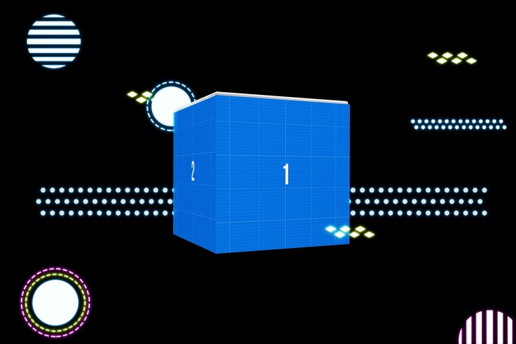 PSD neon box mockup