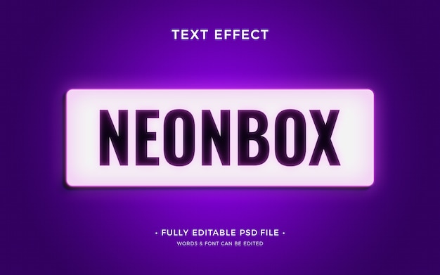 Neon box text effect design