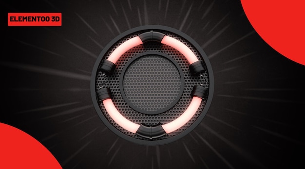 Neon Circle 3D Render