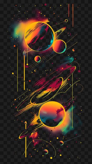 PSD neon collage psd fusion van collage art y2k shape game elements en vibrant imagery clipart design