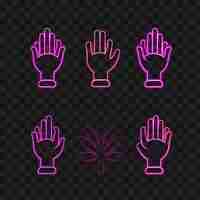 PSD neon design of palms up together icon emoji with prayer supplication and re clipart idea tattoo