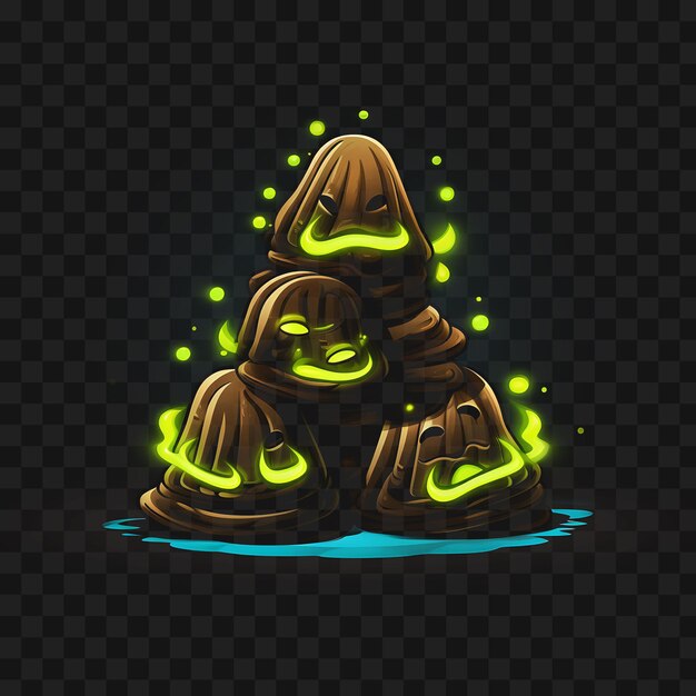 Neon design di pile of poo icon emoji con stinky disgustoso e umoristico e clipart idea tattoo