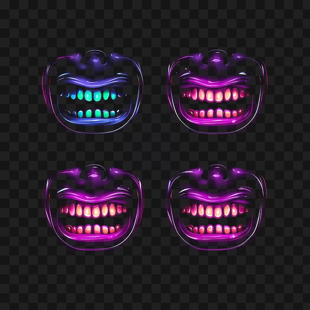 PSD neon design di zipper mouth face icon emoji con e clipart idea tattoo segreto nascosto e chiuso