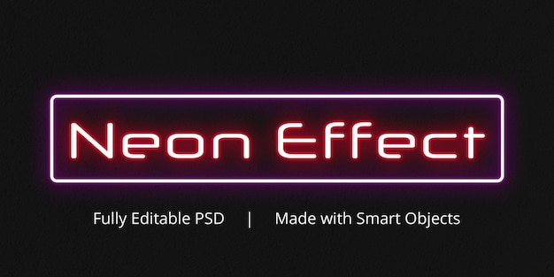 PSD neon effect text style effect