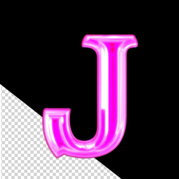 PSD neon fioletowy znak litery j