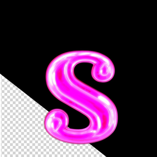 PSD neon fioletowy znak litery s