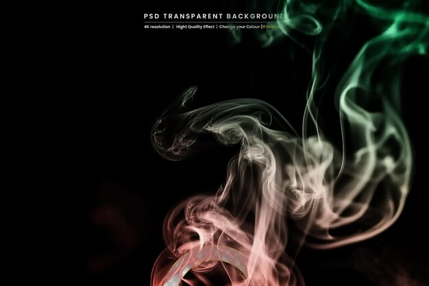 PSD neon fire smoke magic swirls effect wand spell on transparant background