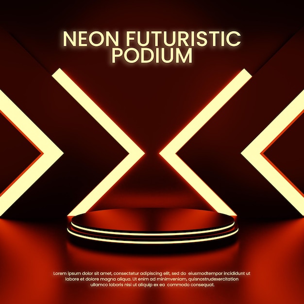 Neon futuristische podium productdisplay