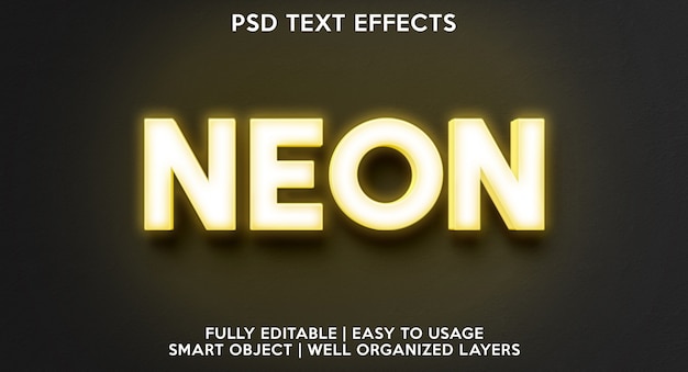 Neon geel teksteffect