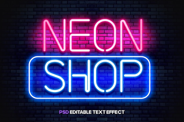 Neon Glow efekt tekstowy PSD