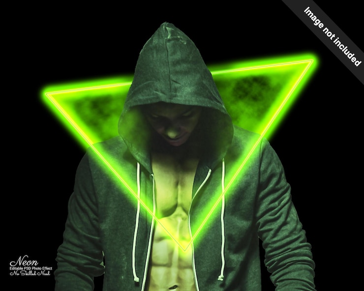 PSD neon glow photoshop photo effect