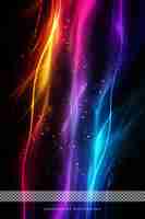 PSD neon glowing lines abstract transparent overlay