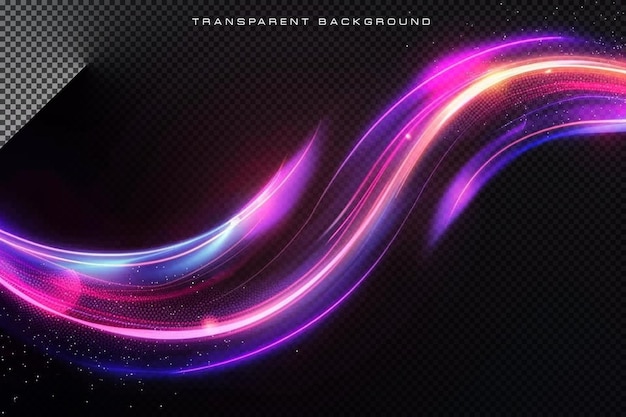 PSD neon glowing lines on transparent overlay