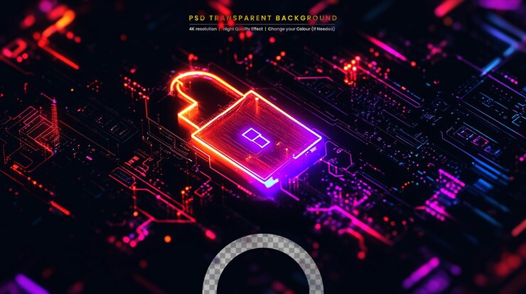 PSD neon glowing techno lines hitech futuristic abstract background