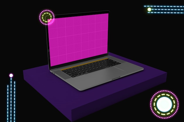 Neon Laptop   Mockup V.2