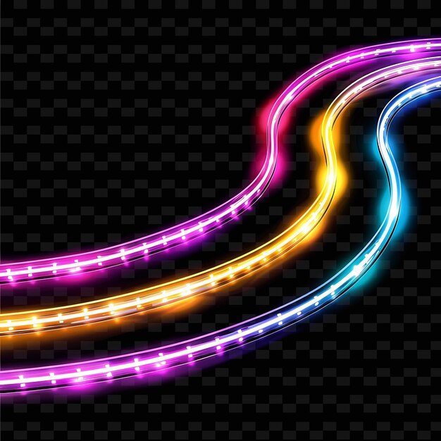 PSD neon led rope light with vibrant rainbow colors clear plasti y2k neon light decorative background