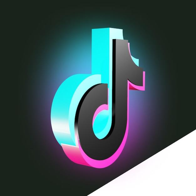 A neon letter d with a black background.