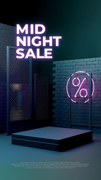 Neon Light Glow Sale 3d Realistyczny Wyświetlacz Promocyjny Na Podium