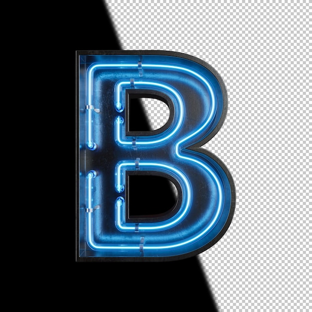 PSD neon light letter b