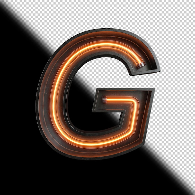 PSD neon light letter g