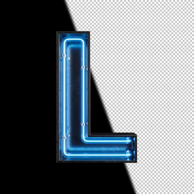 PSD neon light letter l