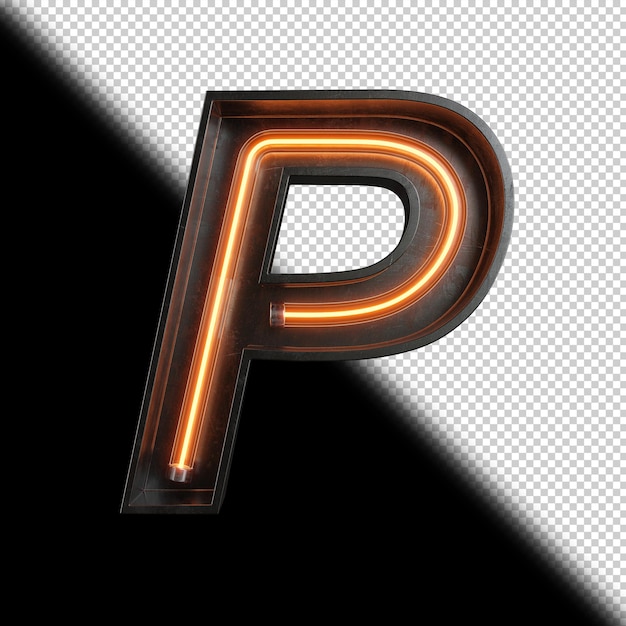 PSD neon light letter p