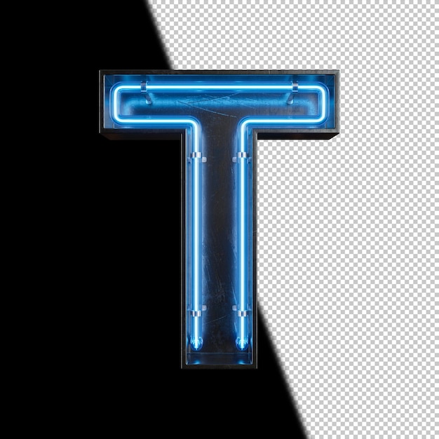 Neon Light Letter T