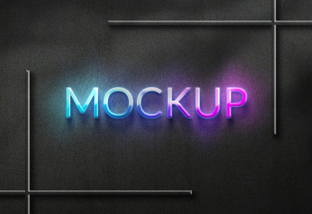 Neon light logo mockup design