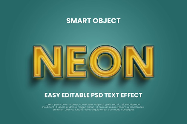 NEON LIGHT PSD EASY EDITABLE SMART OBJECT TEXT EFFECT