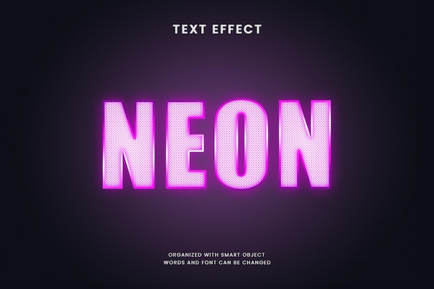 PSD neon light text effect template