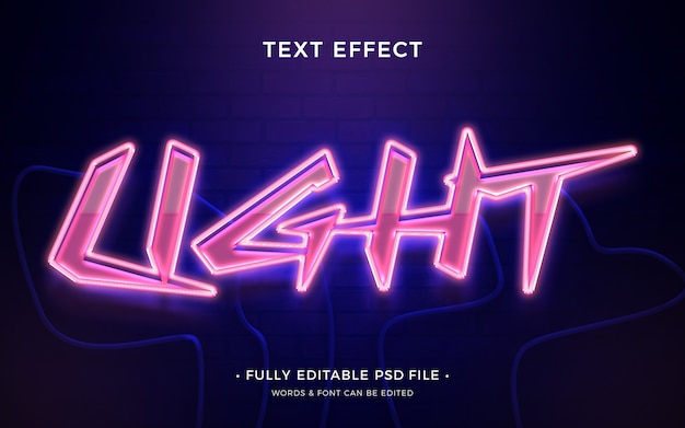 PSD neon light text effect