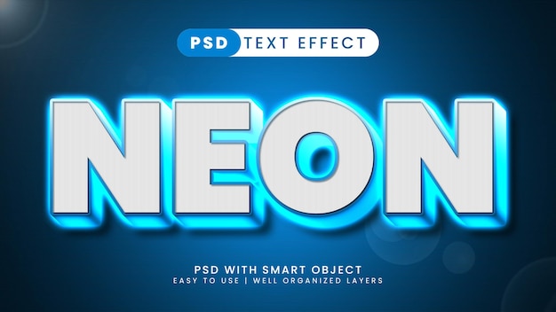 Neon light text style effect