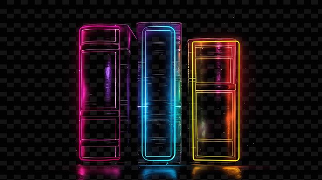 PSD neon lights on a black background