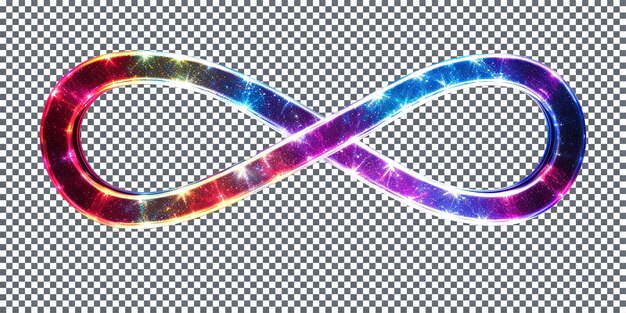 PSD neon lights infinity symbole tube isolated on transparent background