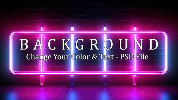 PSD background tecnologico delle luci al neon generativo ai