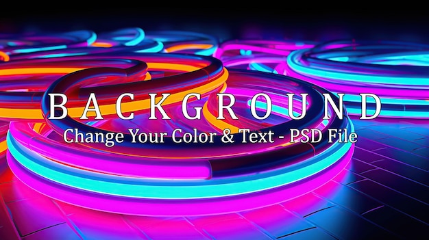 PSD neon lights technology background generative ai