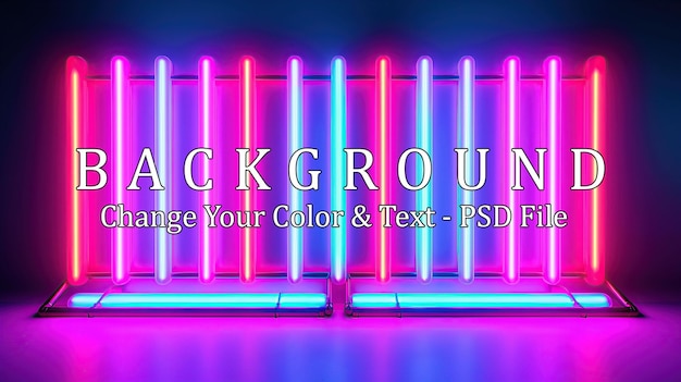 PSD neon lights technology background generative ai