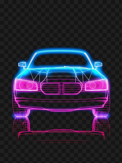 PSD neon line design psd transparent y2k shape y2k design minimal digital with glow effect png 4096px