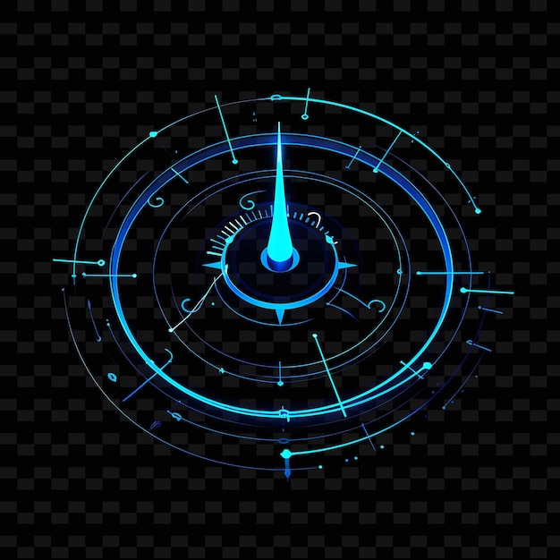 PSD neon lines gps navigation high tech blue circular neon lines map pin de y2k shapes psd gradients